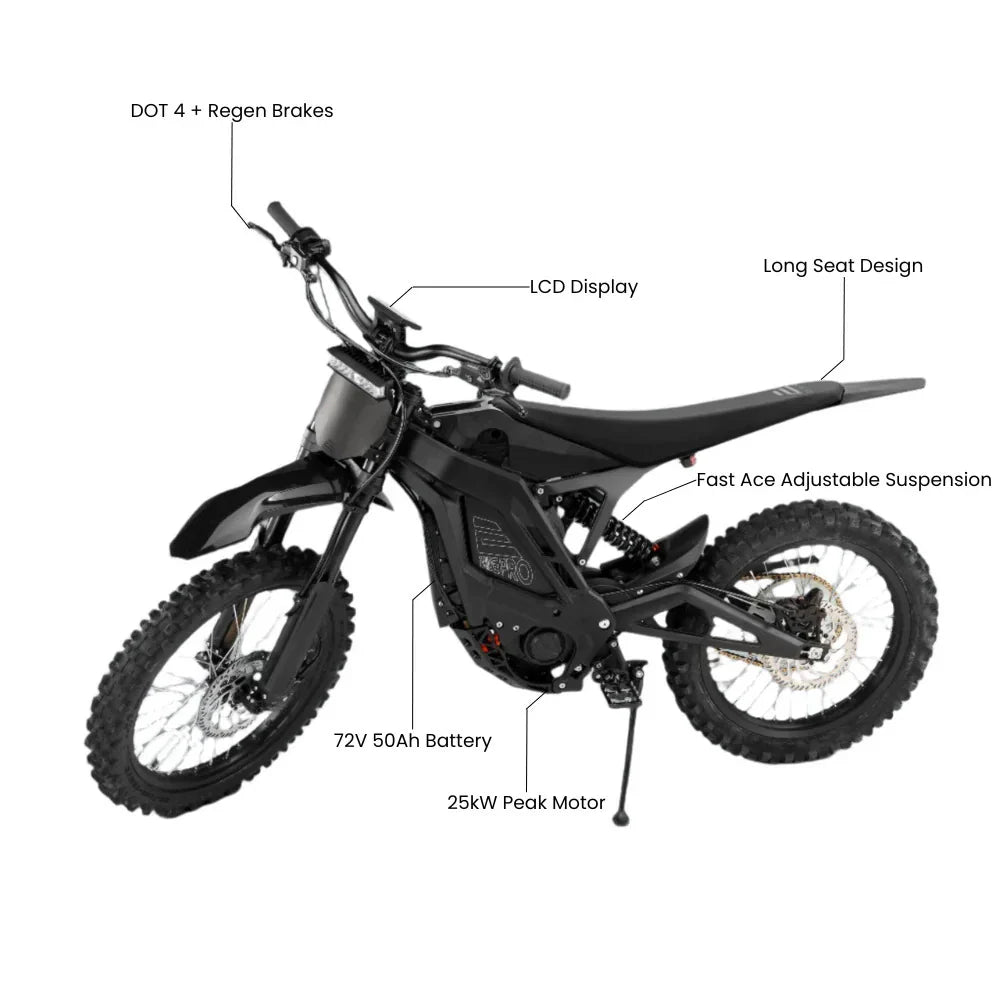 Eride Pro SR 25KW 72V 50AH Electric Dirt Bike - Riot Racing
