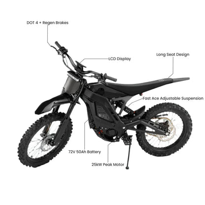 Eride Pro SR 25KW 72V 50AH Electric Dirt Bike - Riot Racing