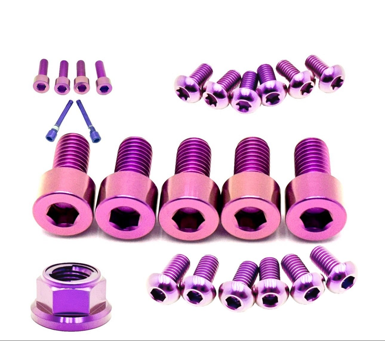 Titanium Front and Rear Wheel Bolt Kit - Riot Racing