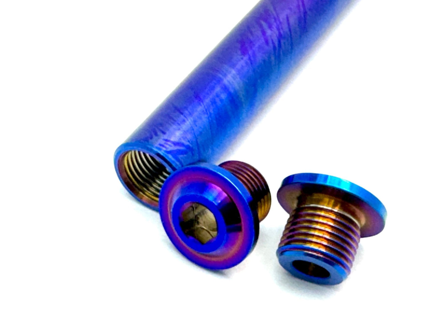 KKE Fork Custom Titanium Axle and Two Axle End-Bolts - Riot Racing