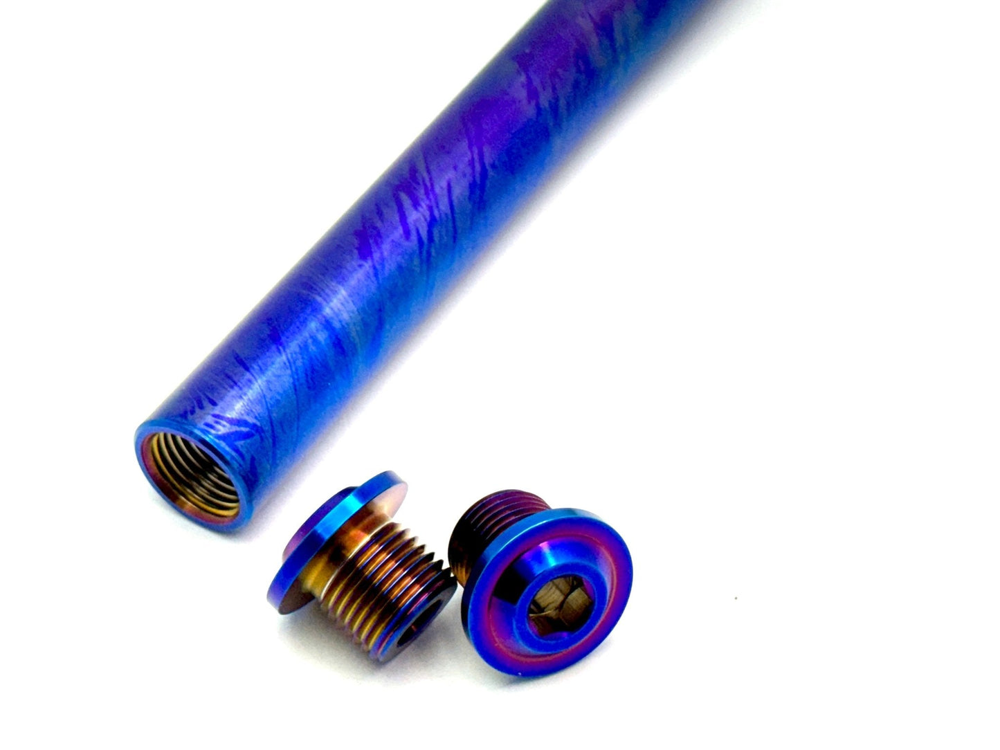 KKE Fork Custom Titanium Axle and Two Axle End-Bolts - Riot Racing